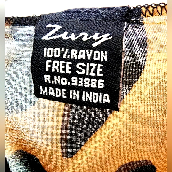 Animal Print Overlay Short Tunic Sheer Kaftan (Leopard/Cheetah) - Picture 3 of 3